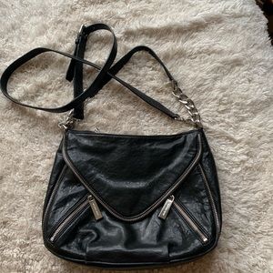 Michael Kors black leather crossbody like new